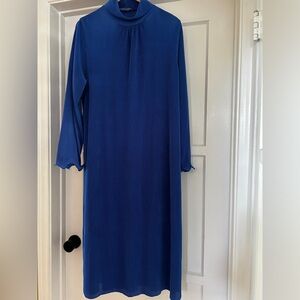 Zara WB Collection Cobalt Blue Long Sleeve Midi Dress